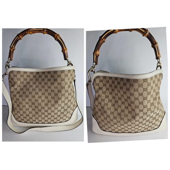 Authentic Gucci GG Pattern Bamboo Handbag #3882M - Picture 4 of 7